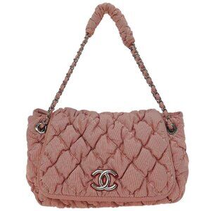 Chanel Red White Nylon Striped Bubble Quilt Accordion Flap Bag 116689